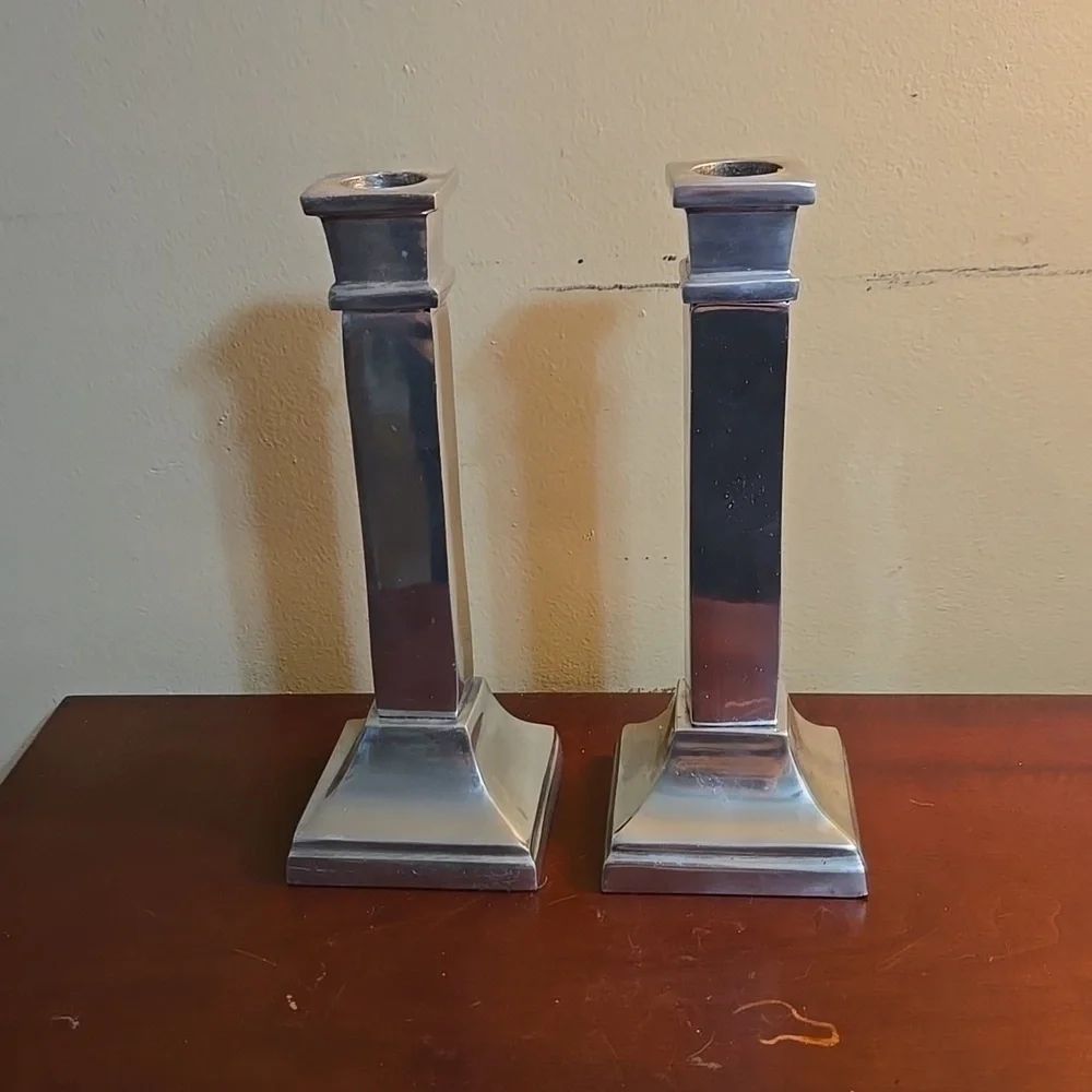 Pair of Silver Candlesticks 8 inches tall